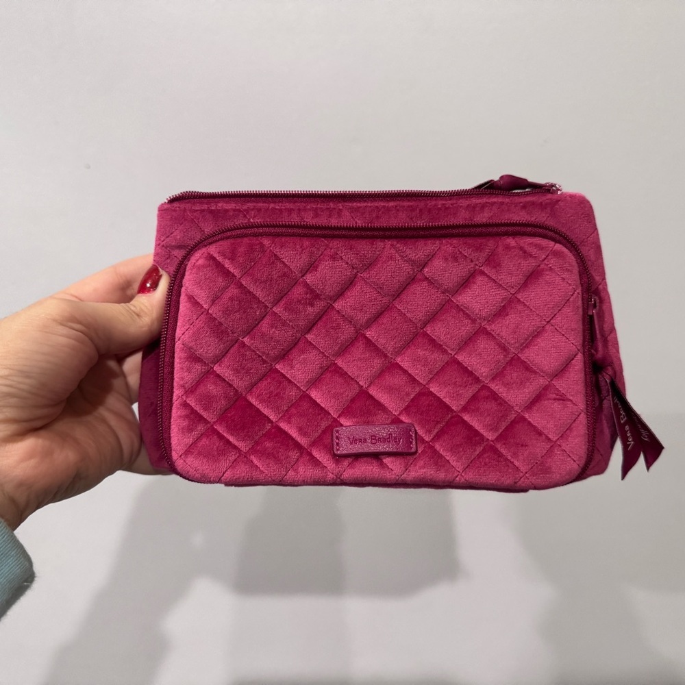 NWOT Small Vera Bradley cosmetic bag velvet in plum color